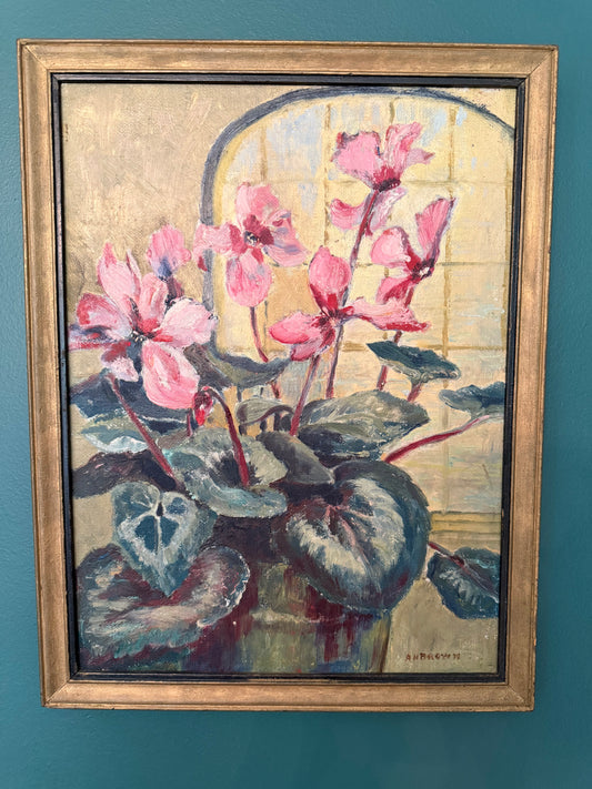 Vintage Painting of Cyclamen by AH Brown