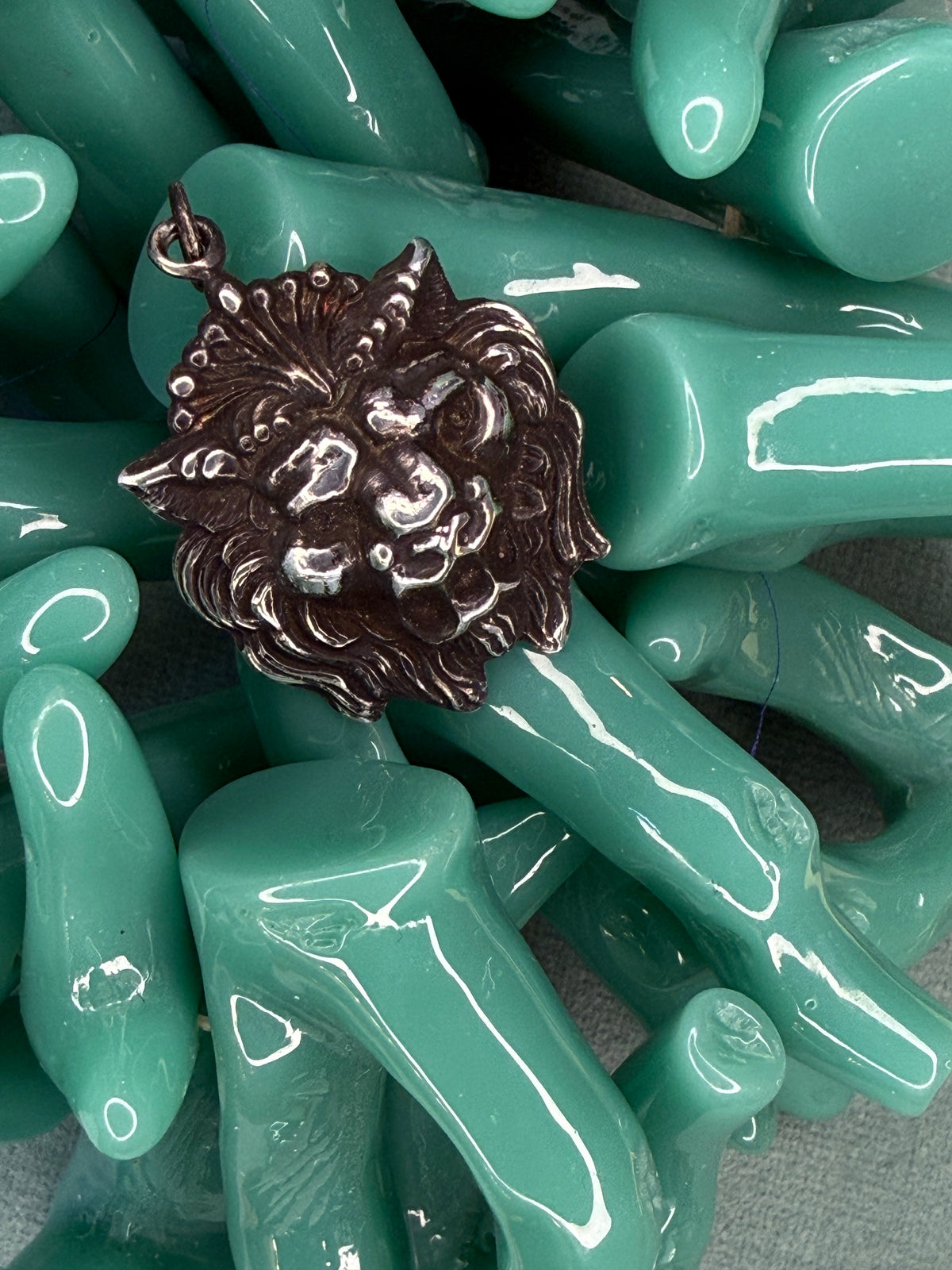 Antique Sterling Silver Lion Pendant