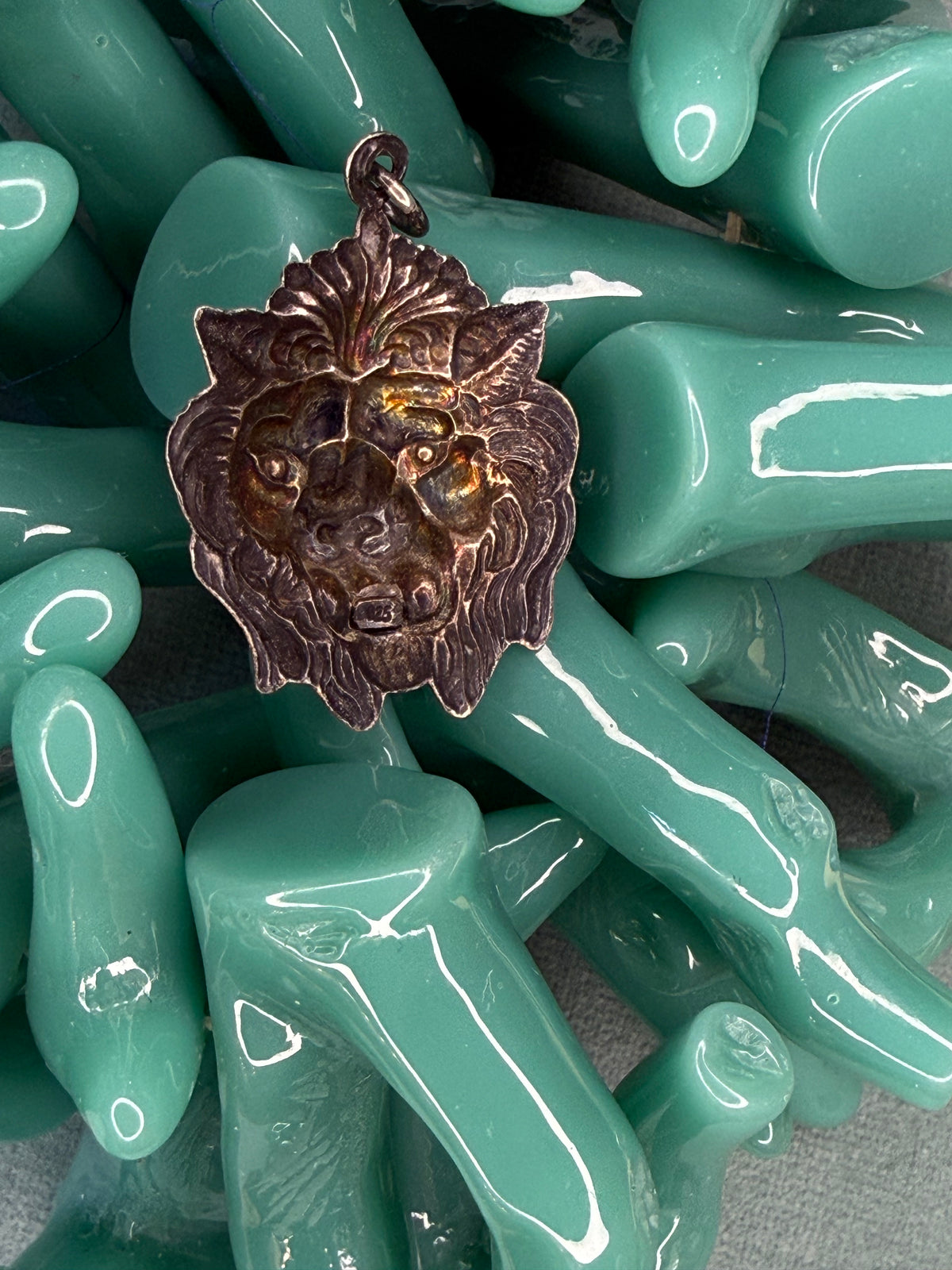 Antique Sterling Silver Lion Pendant