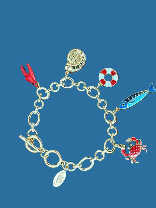 Sasha Toggle Charm Bracelet with Sea Charms