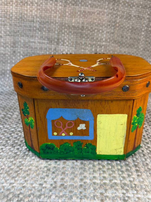 Vintage Tennis-Themed Sewing Box