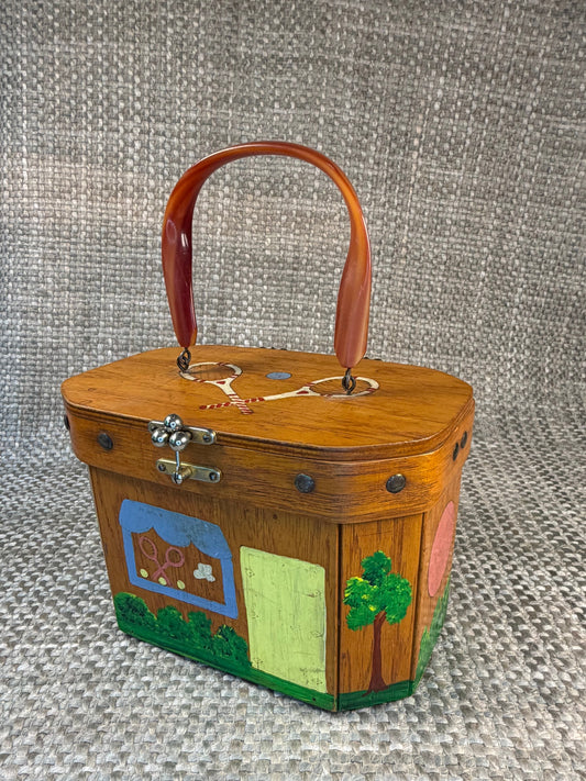 Vintage Tennis-Themed Sewing Box