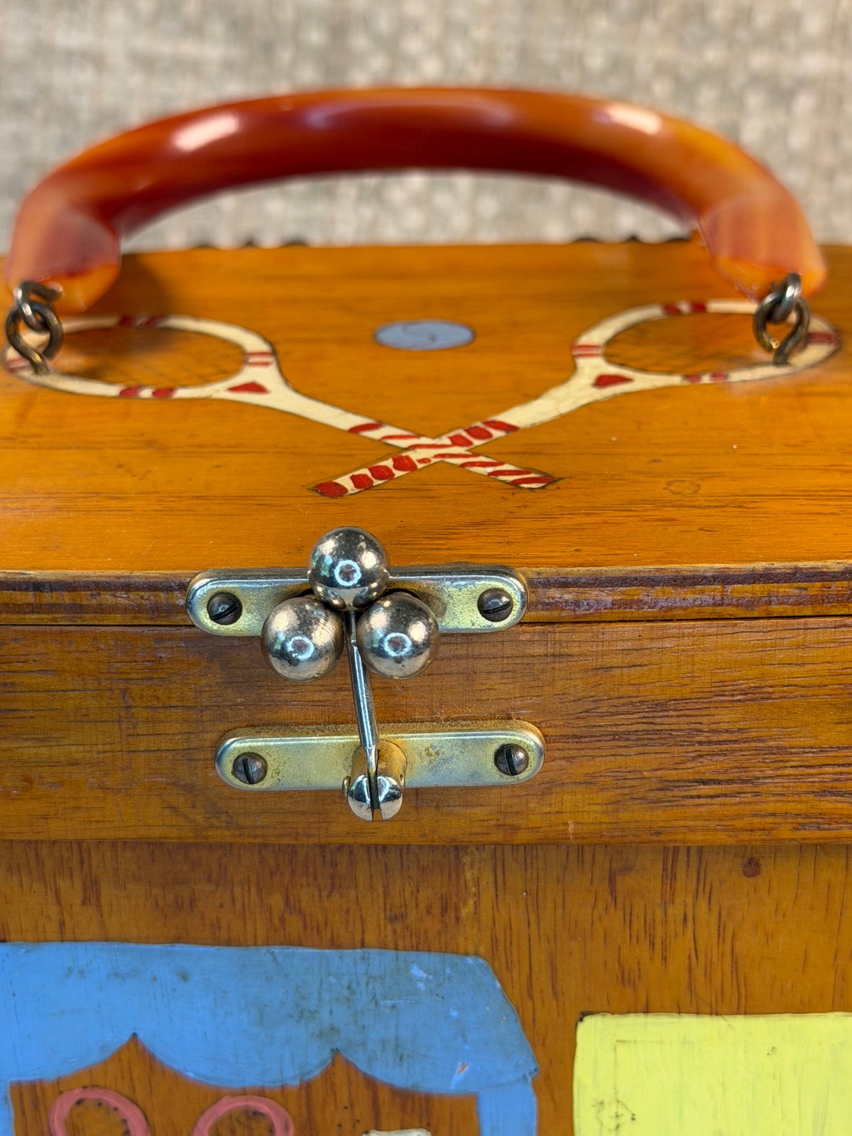 Vintage Tennis-Themed Sewing Box