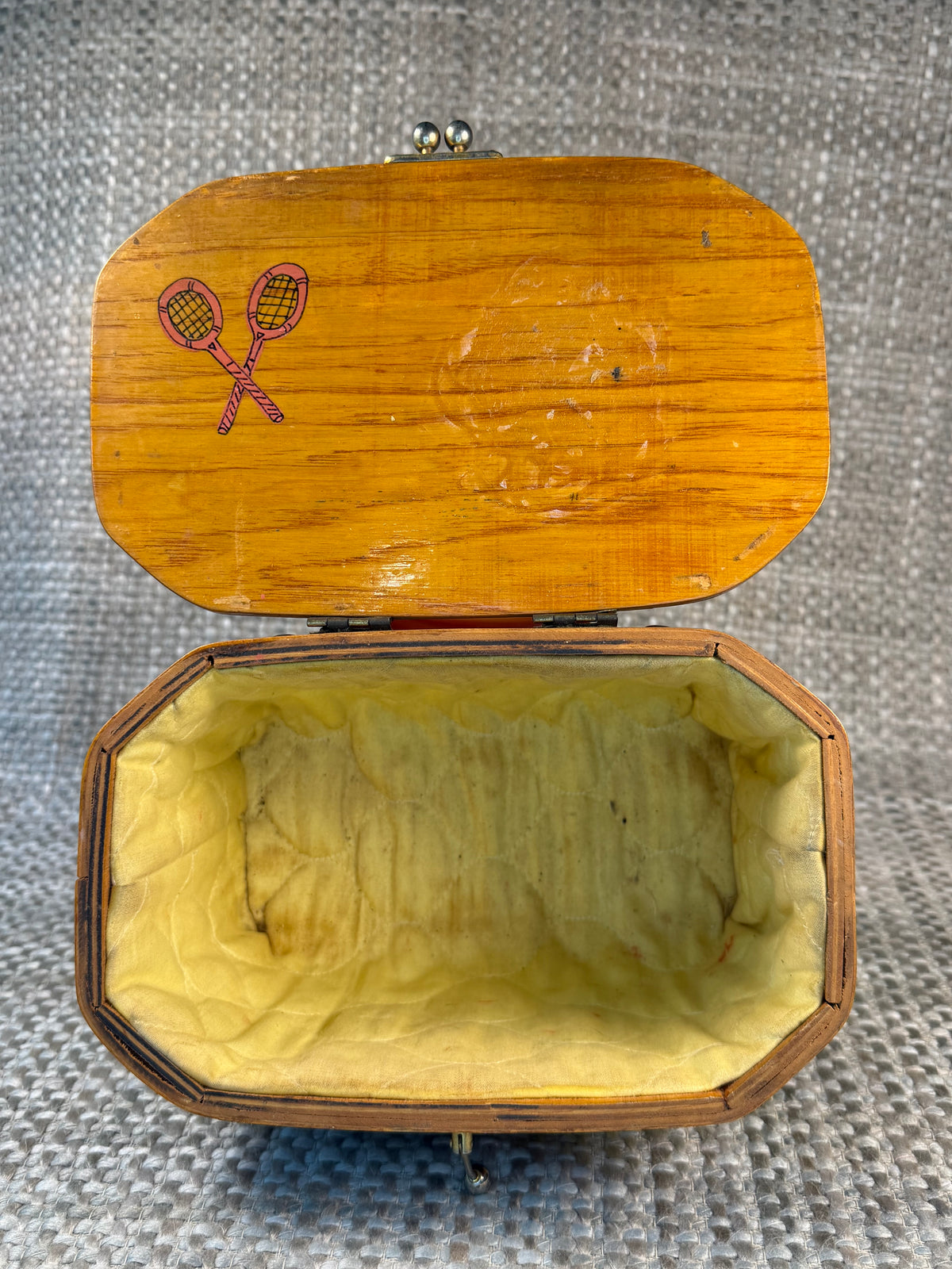 Vintage Tennis-Themed Sewing Box