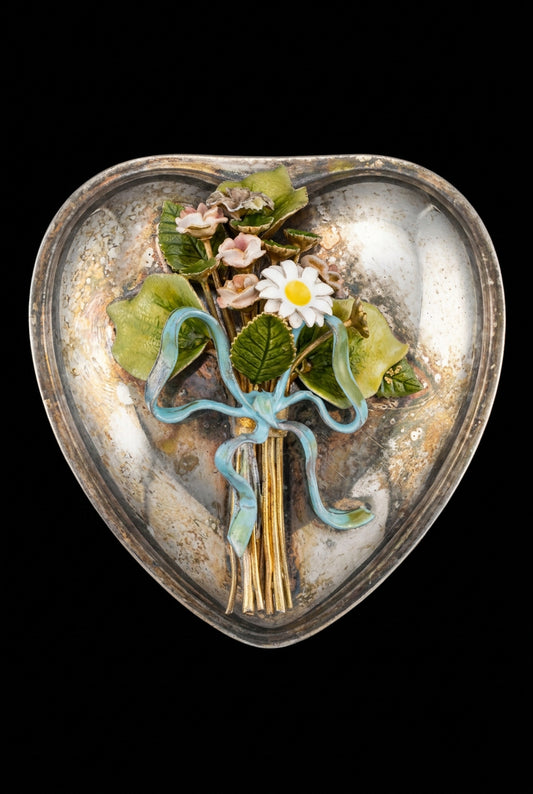 Vintage Gorham Silver Plate Heart jewelry box