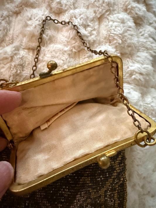 Antique Gold Beaded Purse by Strawbridge & Clothier