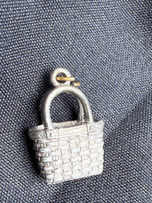 Silver Tone Longaberger Basket Charm