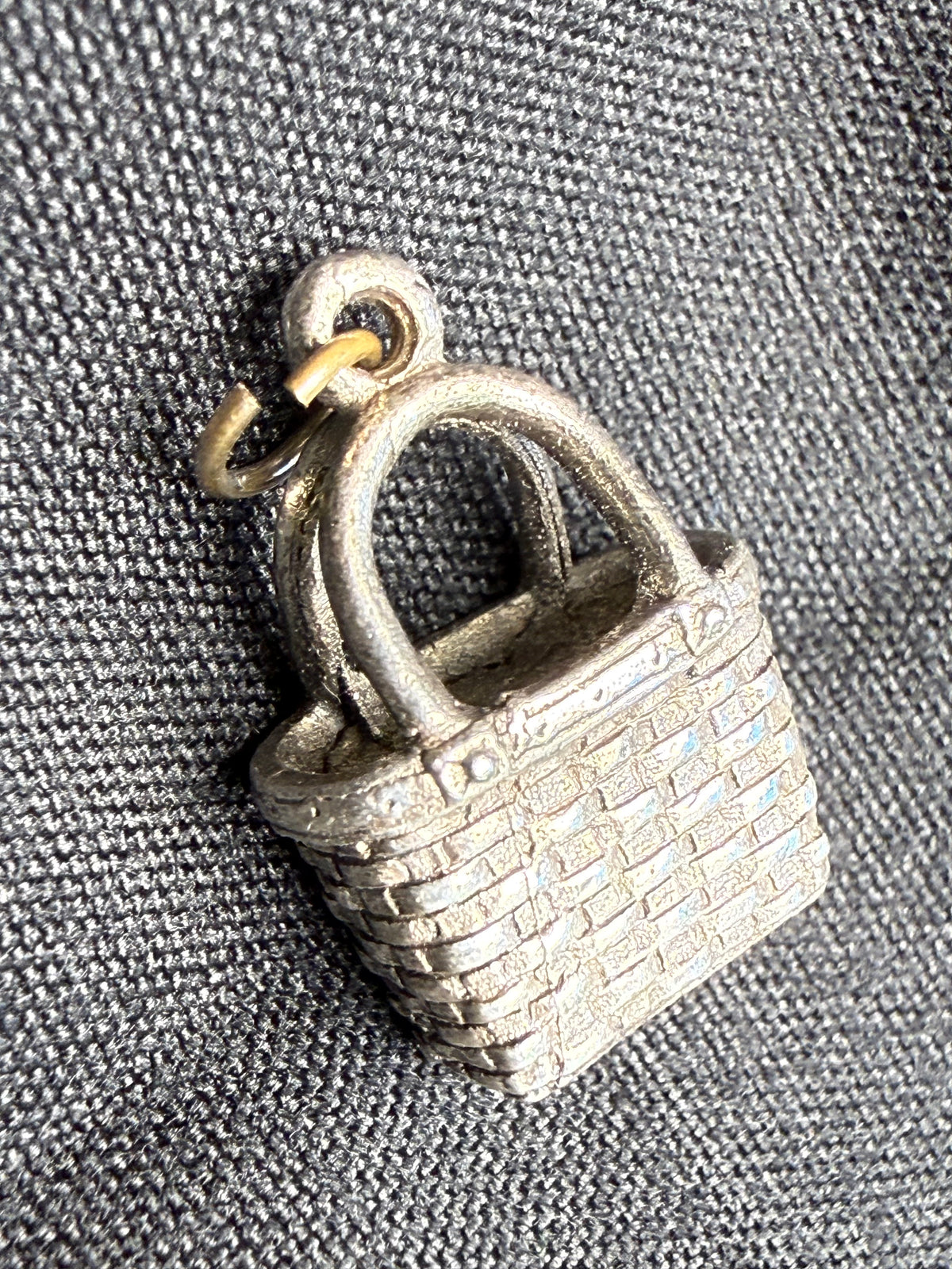 Silver Tone Longaberger Basket Charm