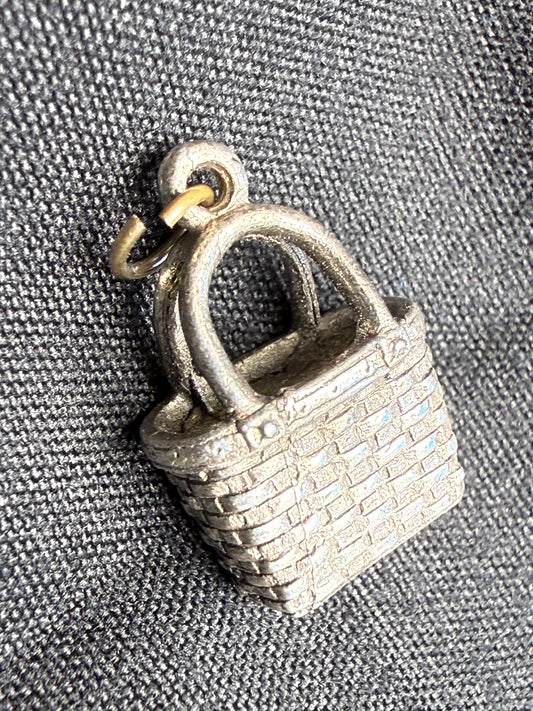 Silver Tone Longaberger Basket Charm