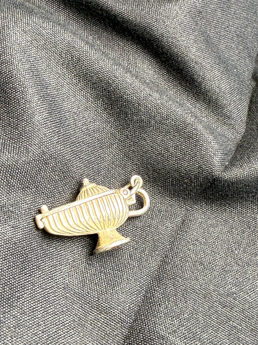 Vintage Genie In The Lamp Sterling Silver Charm