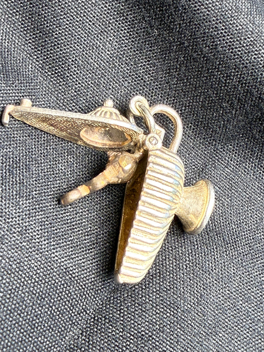 Vintage Genie In The Lamp Sterling Silver Charm