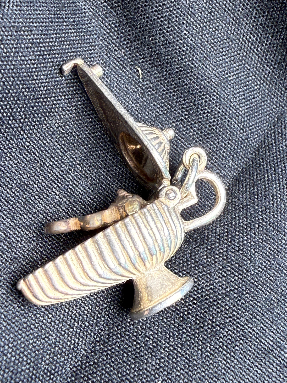 Vintage Genie In The Lamp Sterling Silver Charm