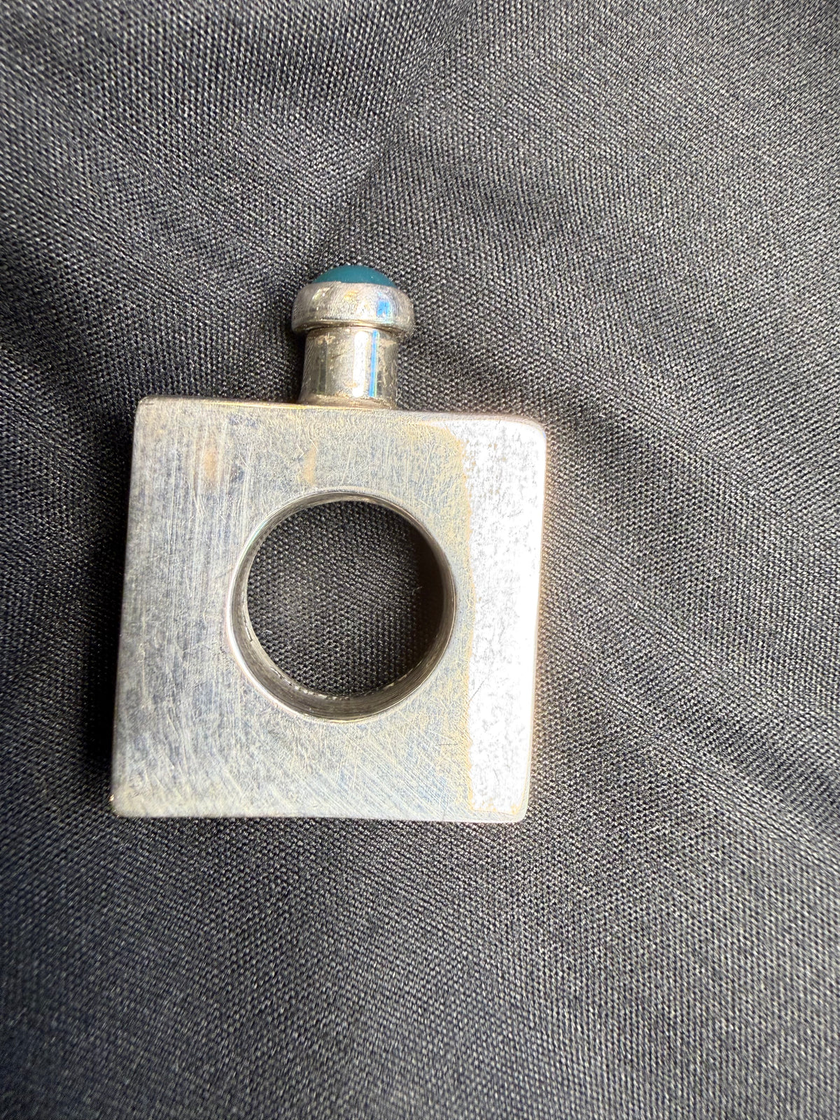 Vintage Taxco Modernist Square Cut-Out Perfume Bottle
