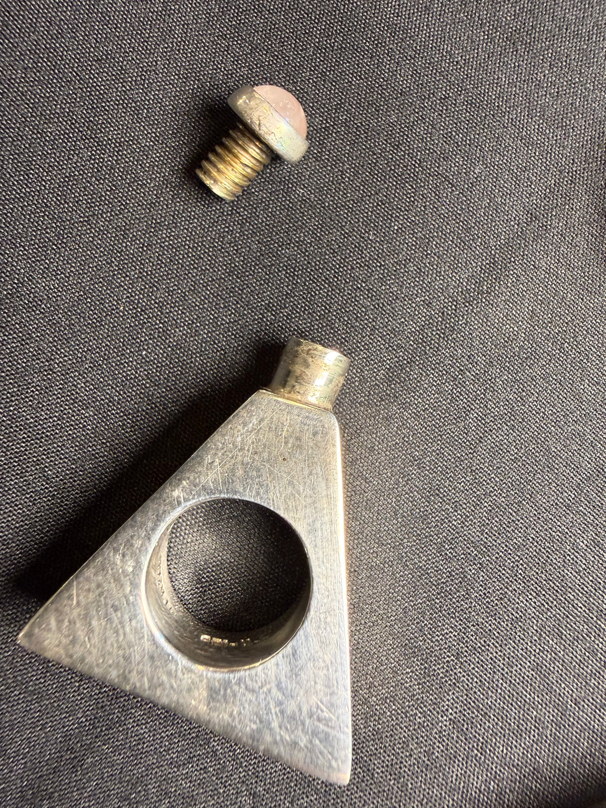 Vintage Taxco Modernist Triangle Cut-Out Perfume Bottle