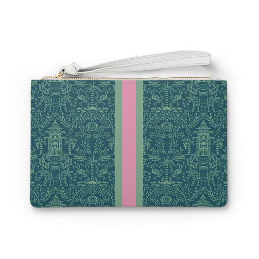 Britt Mills Mahjong Pouch (Faux-Leather): Palm Beach Teal