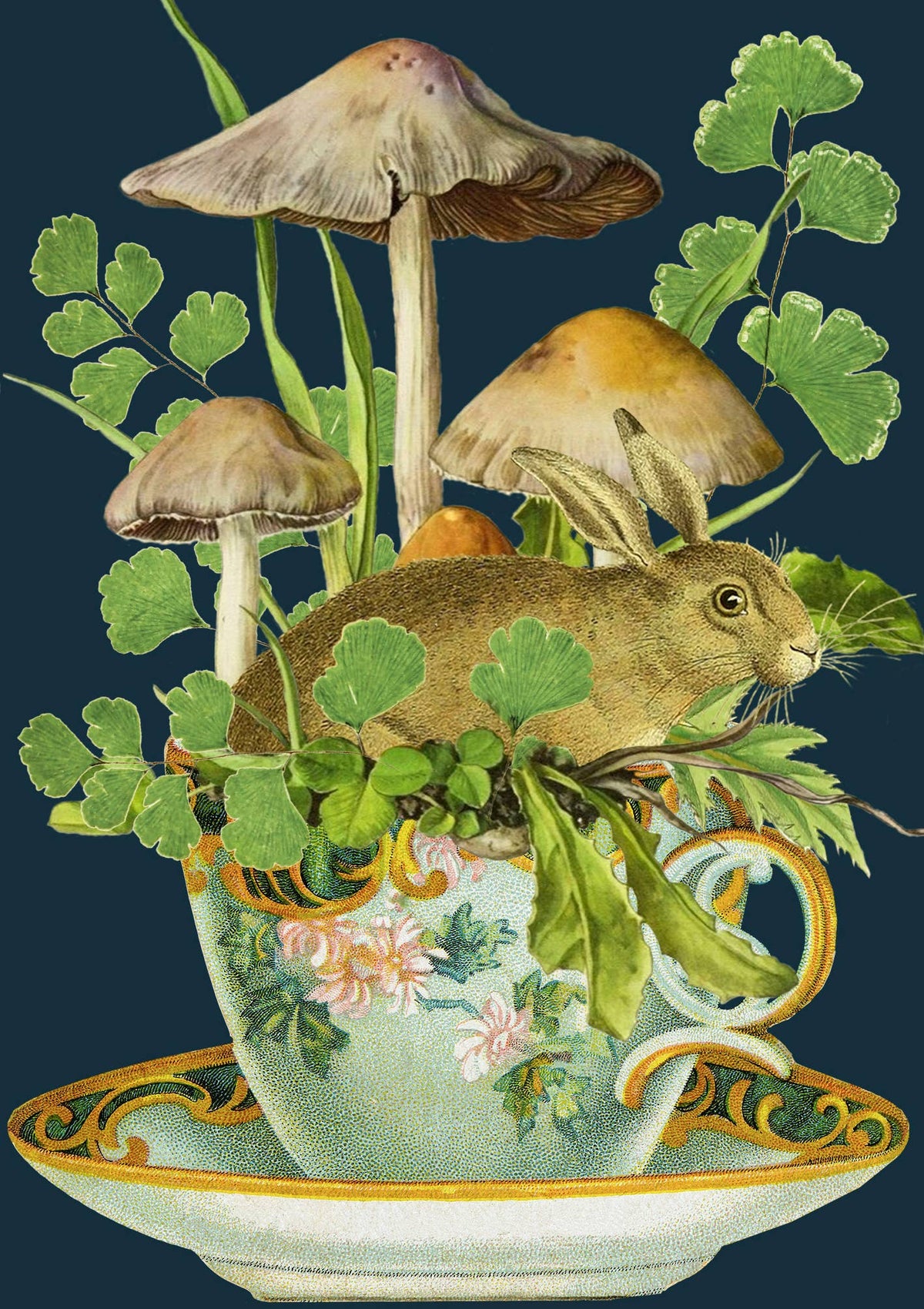 RS234P ~ Blank Teacup Garden Greeting Card
