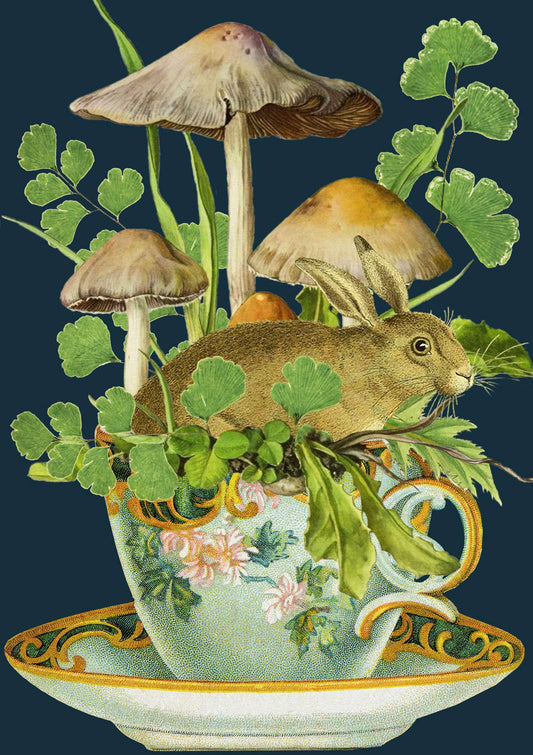 RS234P ~ Blank Teacup Garden Greeting Card