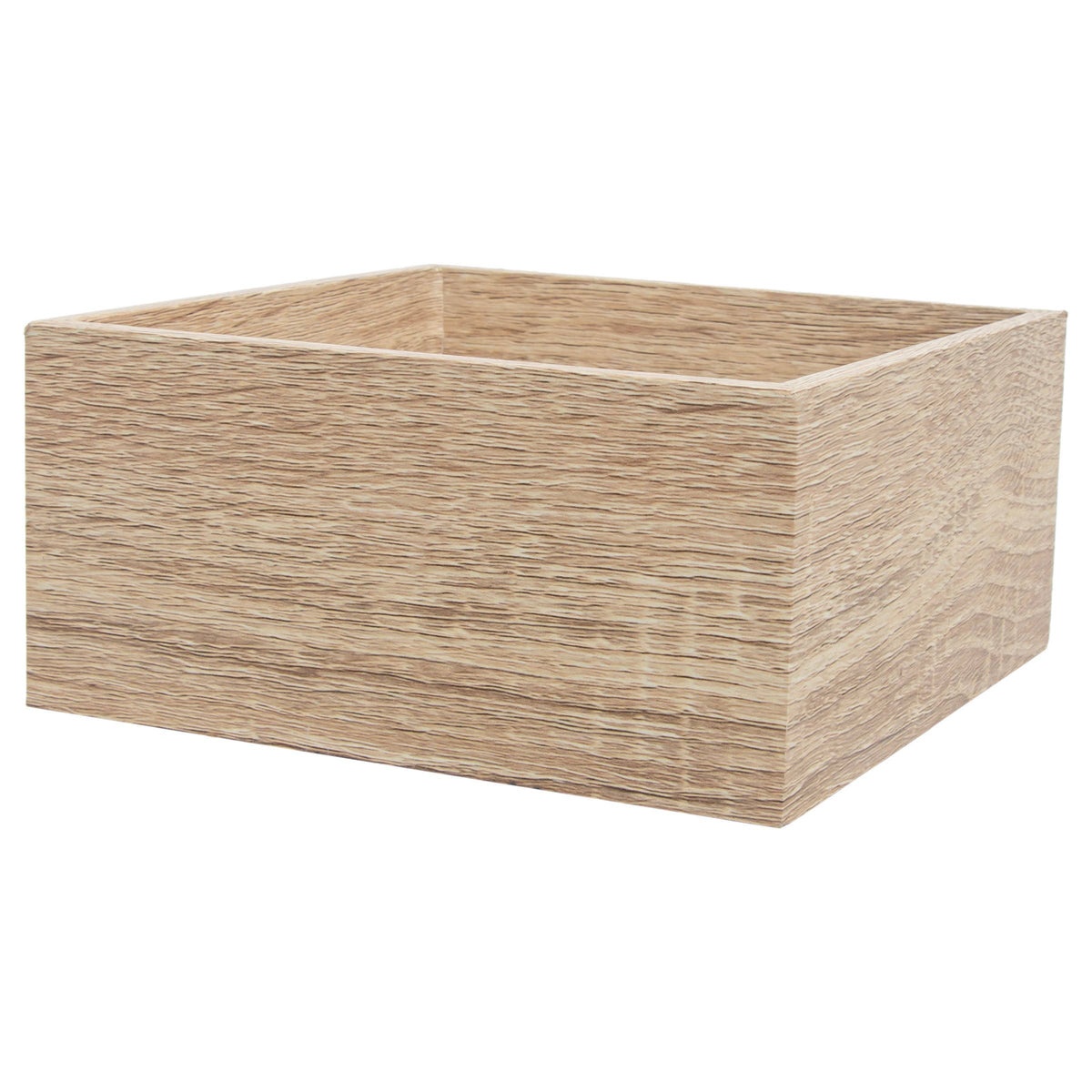 Natural Wood Grain Faux Leather Cocktail Napkin Caddy