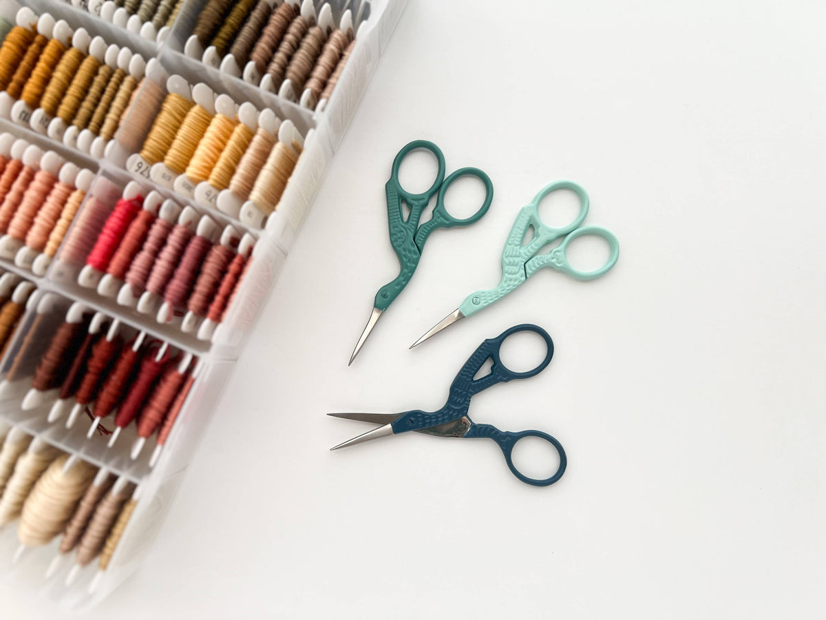 Bird scissors, small sewing scissors, stork scissors: Baltic teal