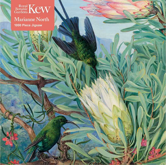 Adult Jigsaw Puzzle Kew Gardens' Marianne North: Honeyflowers and Honeysuckers (1,000 pieces)