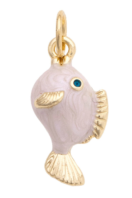 Tiny Fish Charm in White