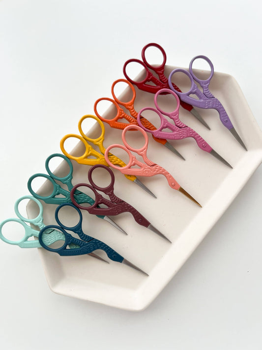 Bird scissors, small sewing scissors, stork scissors: Baltic teal