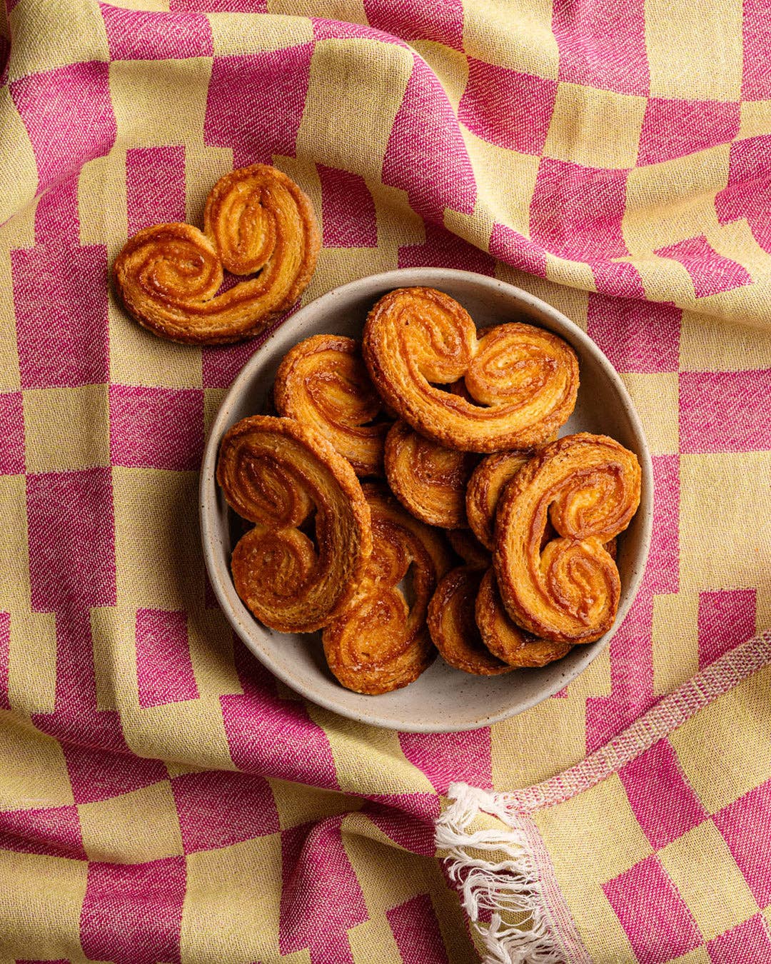 Grids Geometric Tea Towel: Orange Mustard Geometric