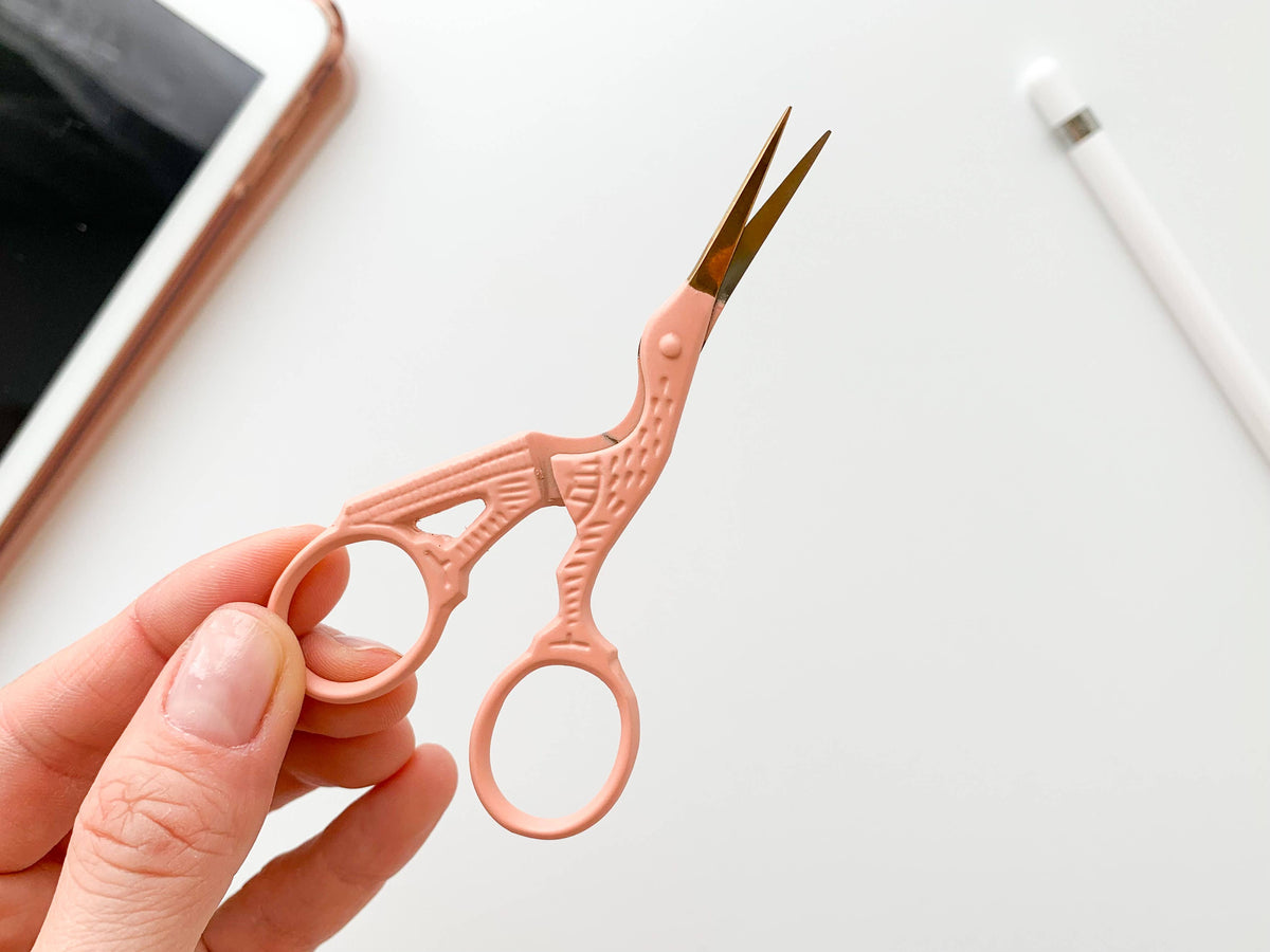 Bird scissors, small sewing scissors, stork scissors: Baltic teal
