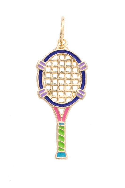 Bright Tennis Racquet Charm in Multi