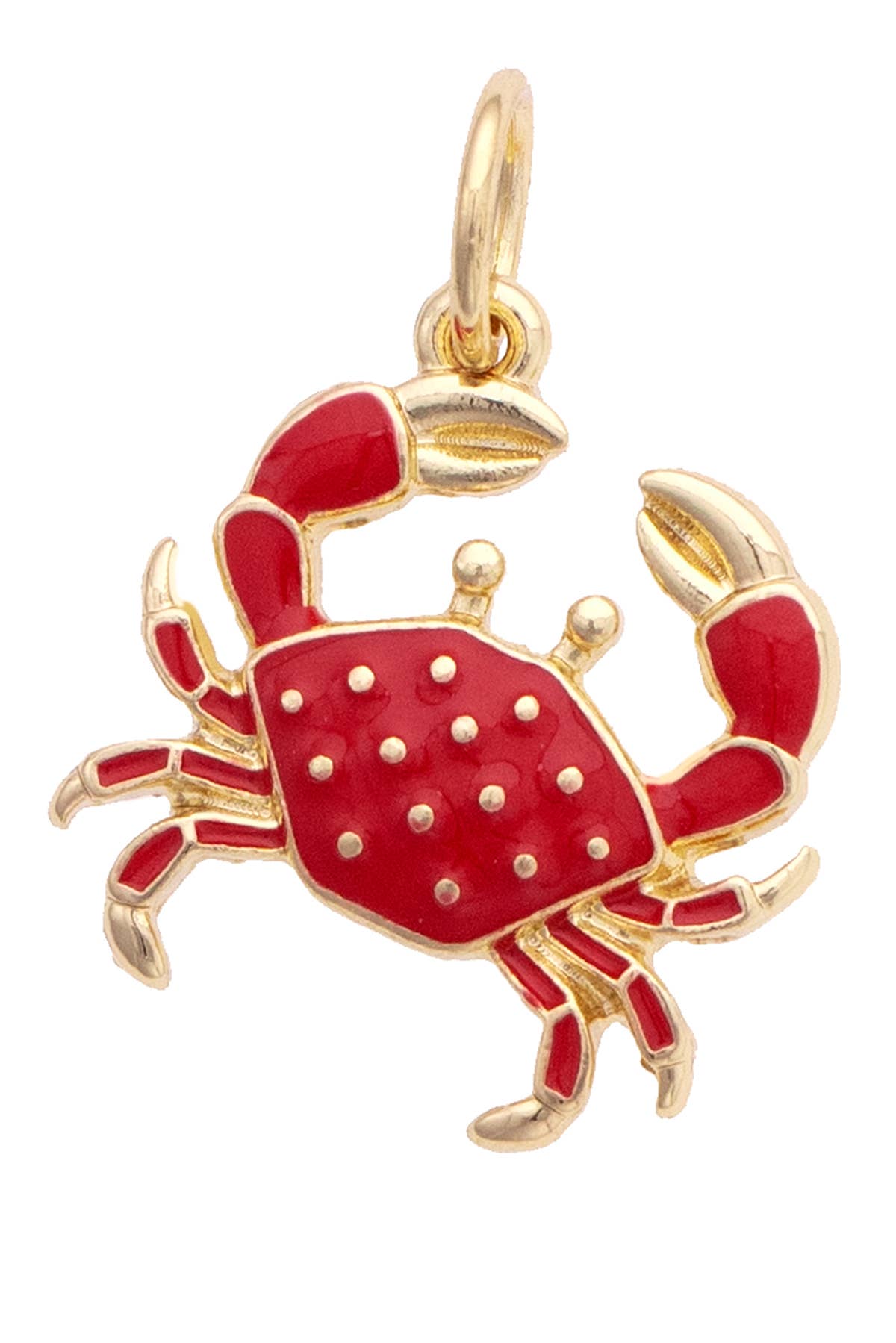 Enamel Crab Charm in Red