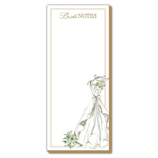 Handpainted Bridal Notes Wedding Gown Luxe Skinny Pad