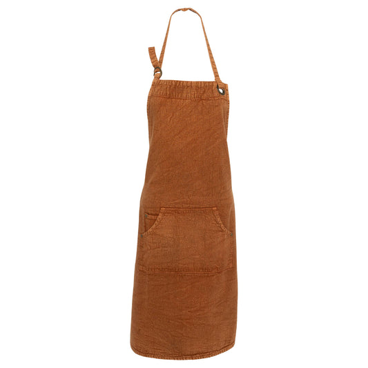 Rust Stonewashed Cotton Apron