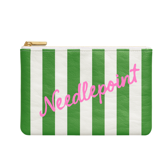 Needlepoint Bag Green Stripe Bag Cross gift Tyvek