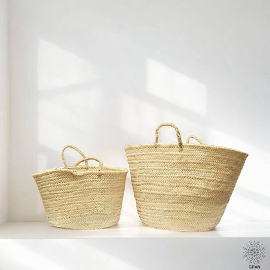 Handwoven Straw French Market Basket | Small
