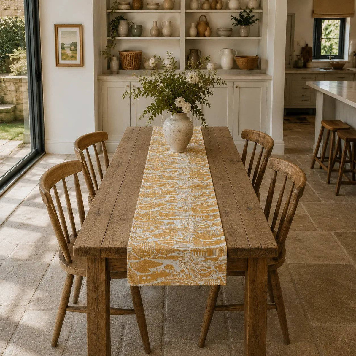 Through the Fields Ochre Table Runner
