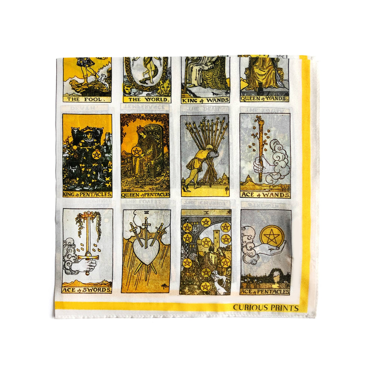 100% Silk Scarf Tarot Bandana Tapestry: 35"x35"