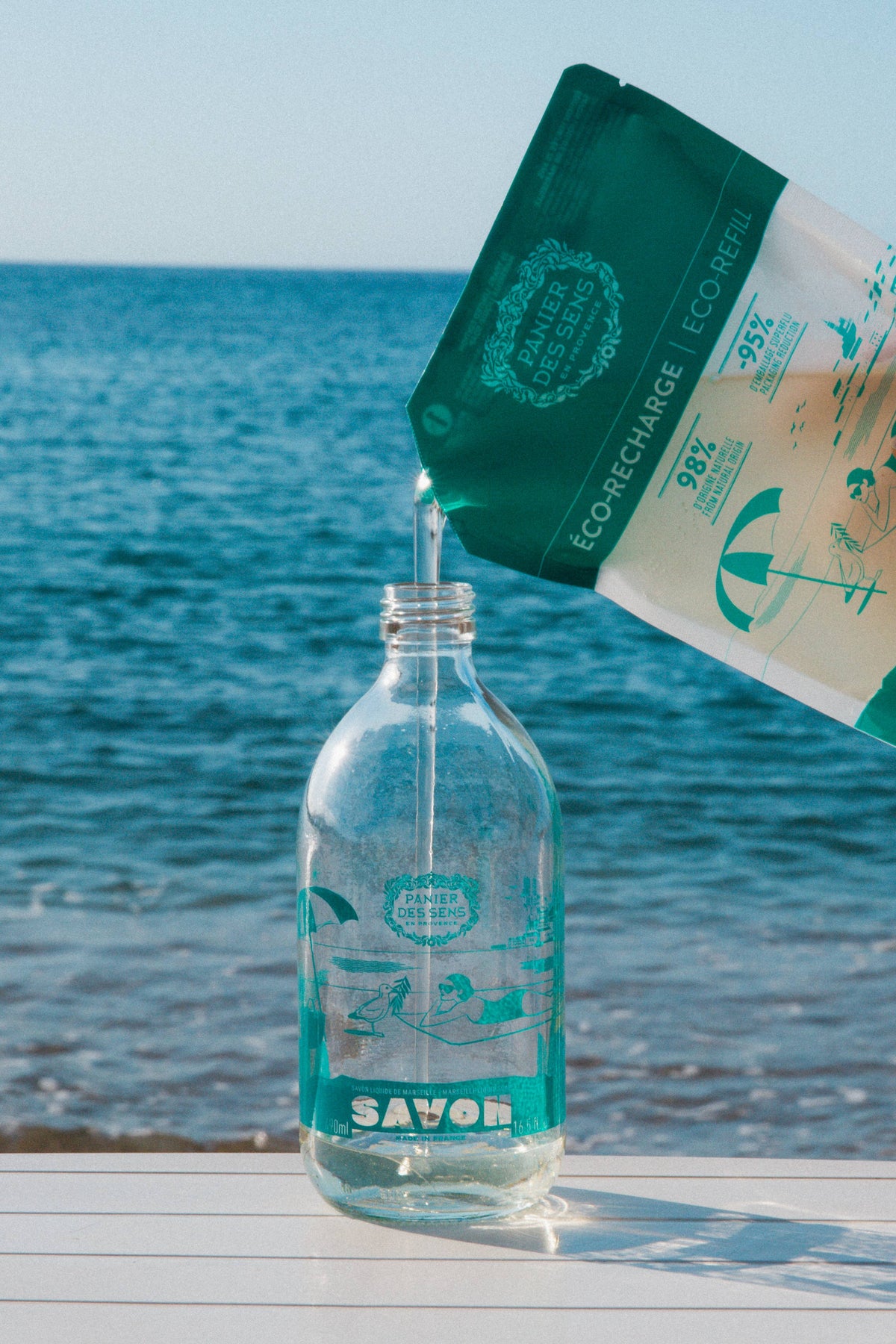 Panier des Sens Marseille Olive Liquid Soap, Limited Edition Glass Bottle