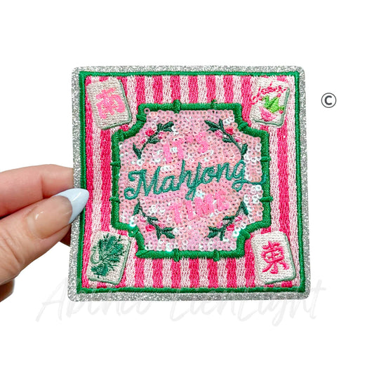 It's Mahjong Time Tile Mat Sequins Patch - Small