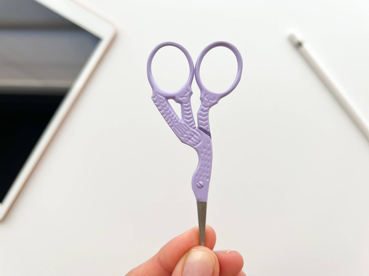 Bird scissors, small sewing scissors, stork scissors: Baltic teal