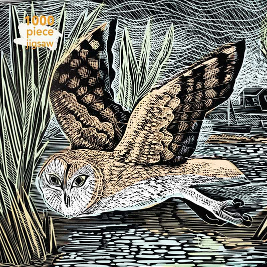 Adult Sustainable Jigsaw Puzzle Angela Harding: Marsh Owl (1,000 pieces)