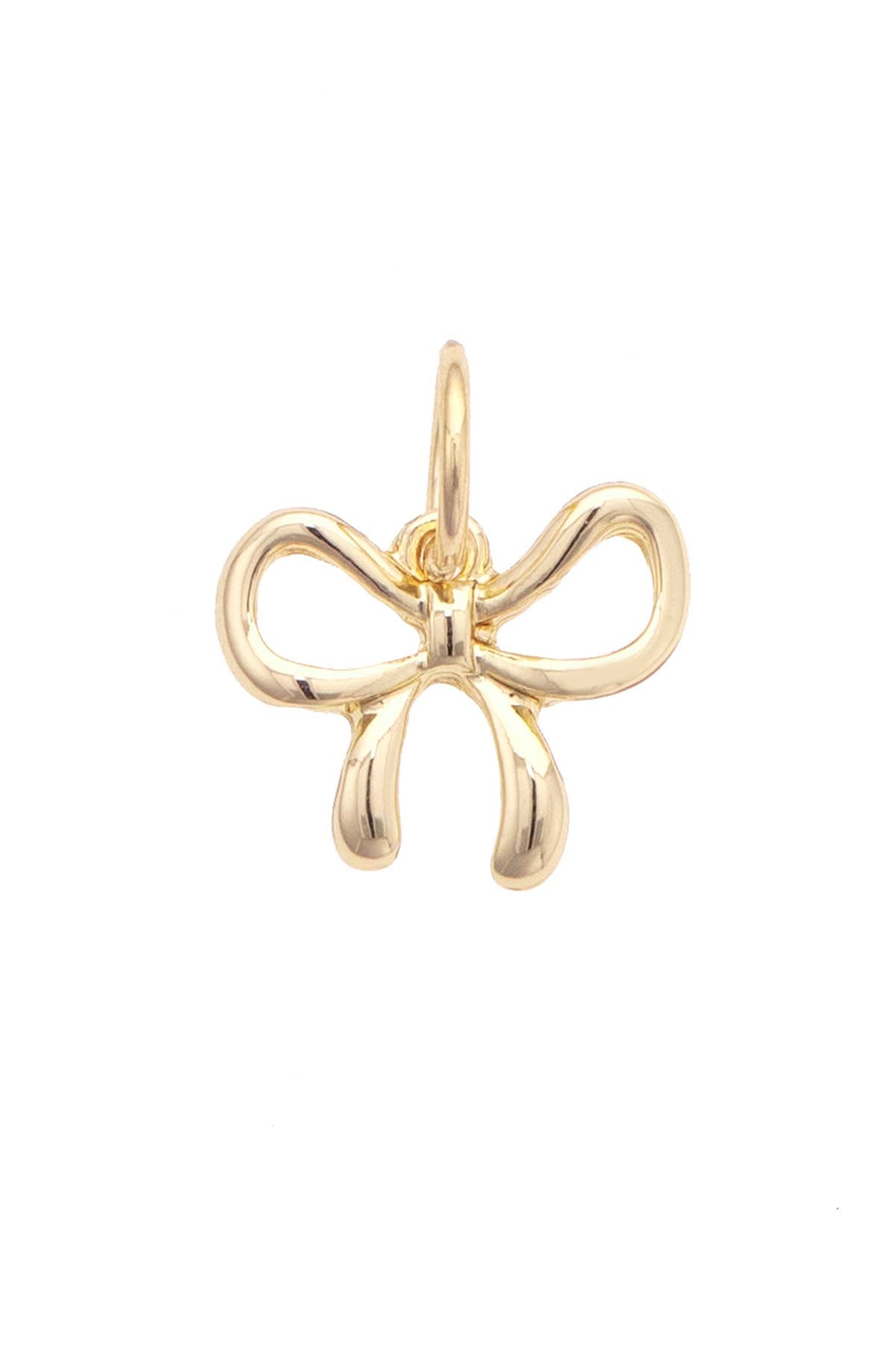 Floppy Bow Charm in Shiny Gold