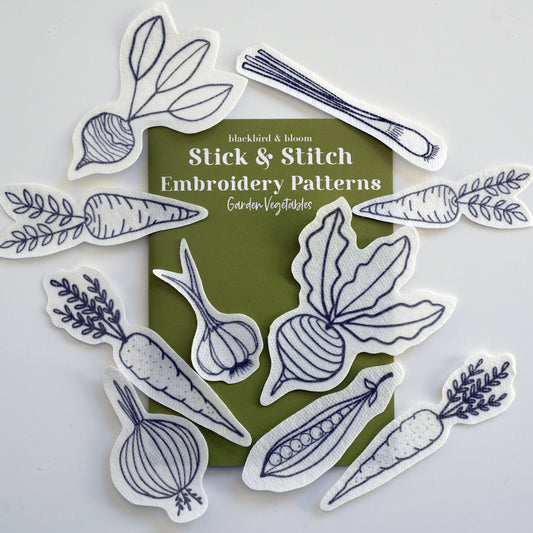 Garden Vegetables Stick & Stitch Embroidery Patterns