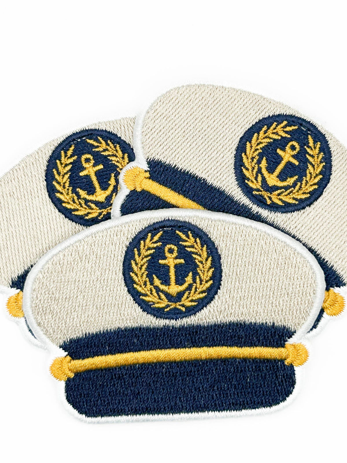 Captain’s Hat Patch Embroidered Iron-On Nautical Boat Yacht