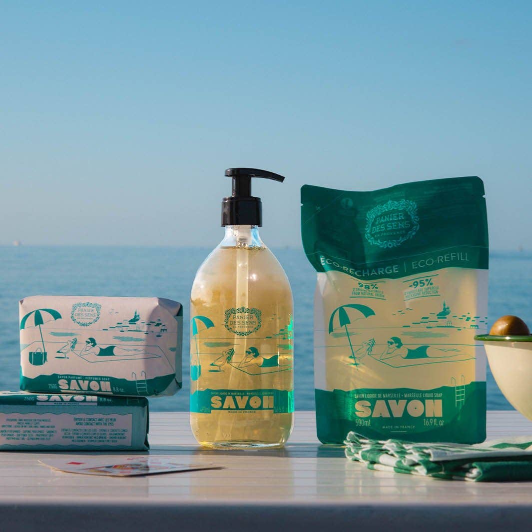 Panier des Sens Marseille Olive Liquid Soap, Limited Edition Glass Bottle