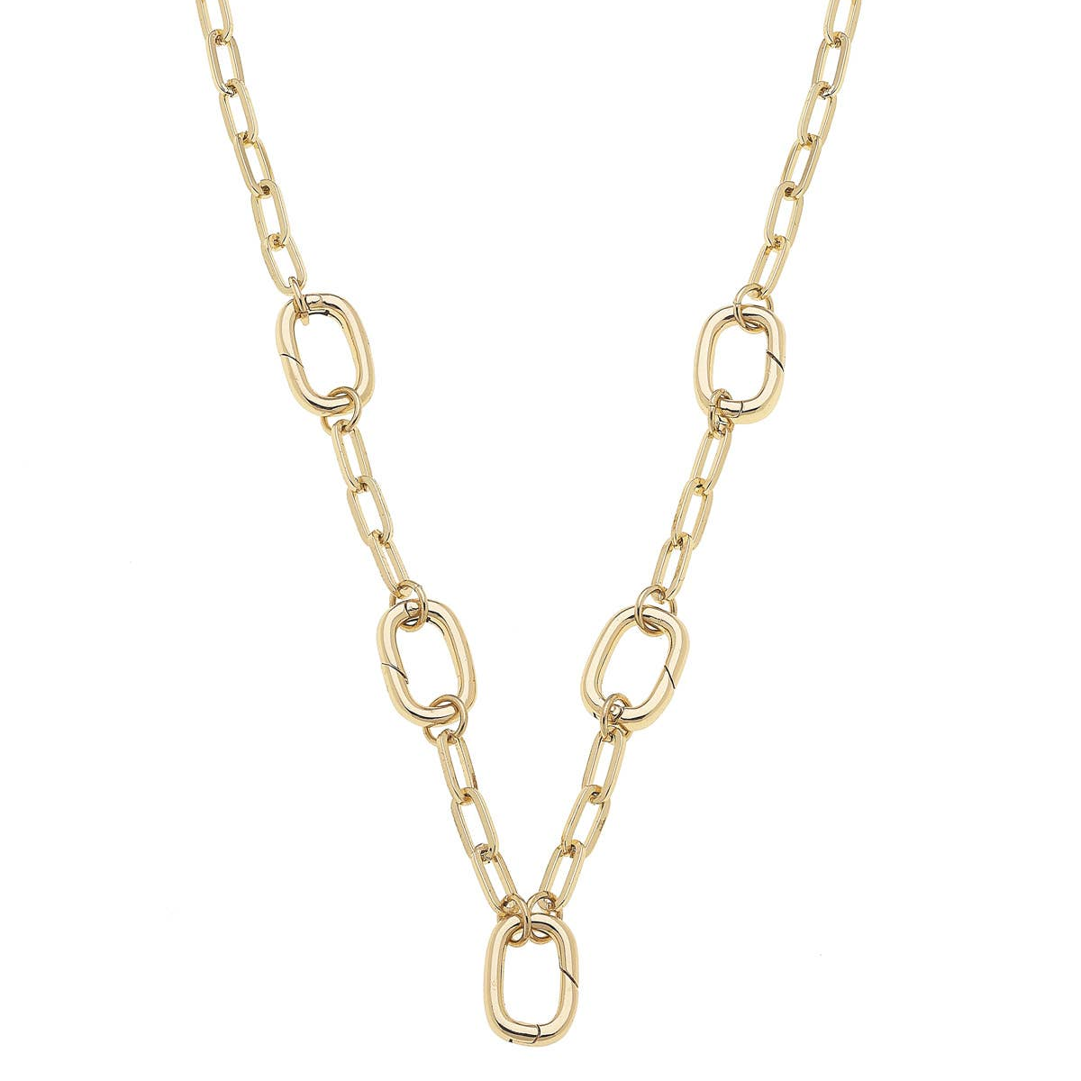 Avery Multi-Charm Collector Necklace Base in Shiny Gold