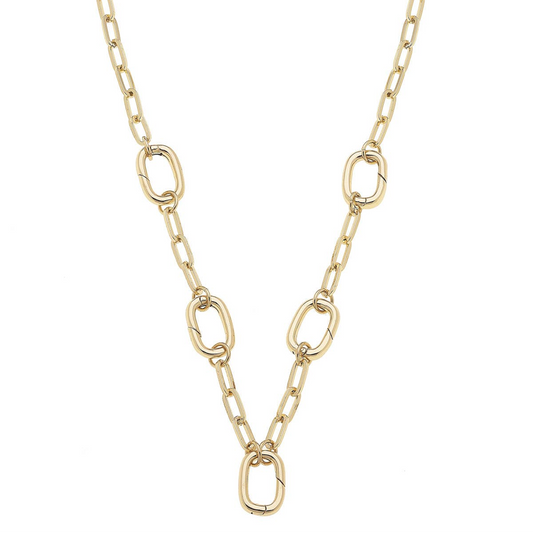 Avery Multi-Charm Collector Necklace Base in Shiny Gold